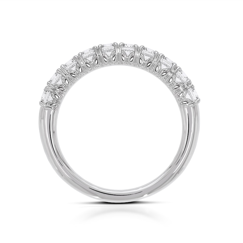Main Image 3 of Leonardo Da Vinci Cut Platinum Claw Set Eternity 0.70ct Diamond Ring
