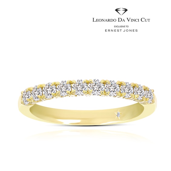 Leonardo Da Vinci Cut 18ct Yellow Gold Claw Set Eternity 0.50ct Diamond Ring