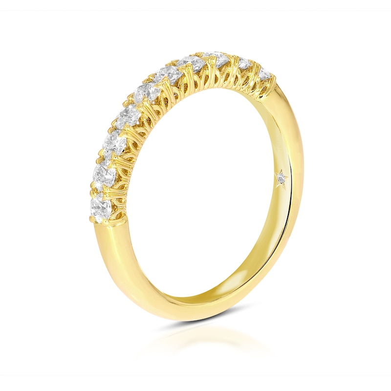 Main Image 2 of Leonardo Da Vinci Cut 18ct Yellow Gold Claw Set Eternity 0.50ct Diamond Ring