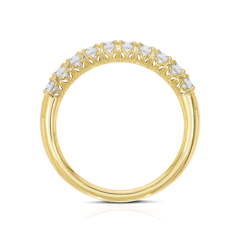 Main Image 3 of Leonardo Da Vinci Cut 18ct Yellow Gold Claw Set Eternity 0.50ct Diamond Ring