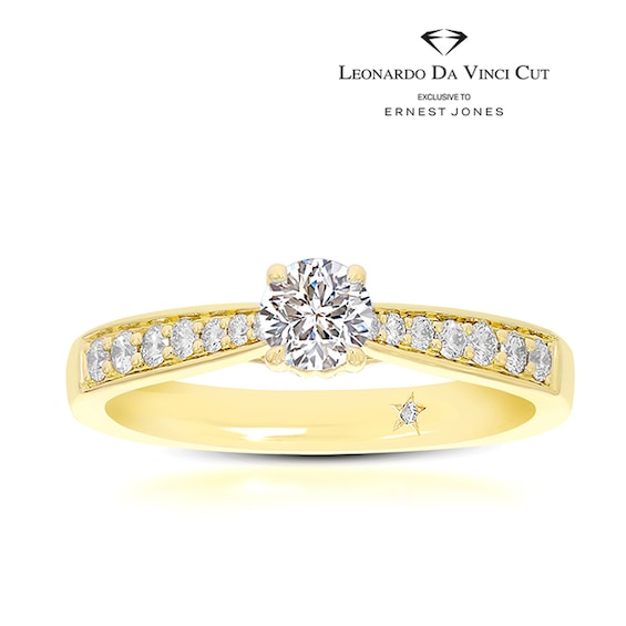 Engagement Ring Leonardo Da Vinci Cut 18ct Yellow Gold Solitaire 0.50ct Diamond Ring
