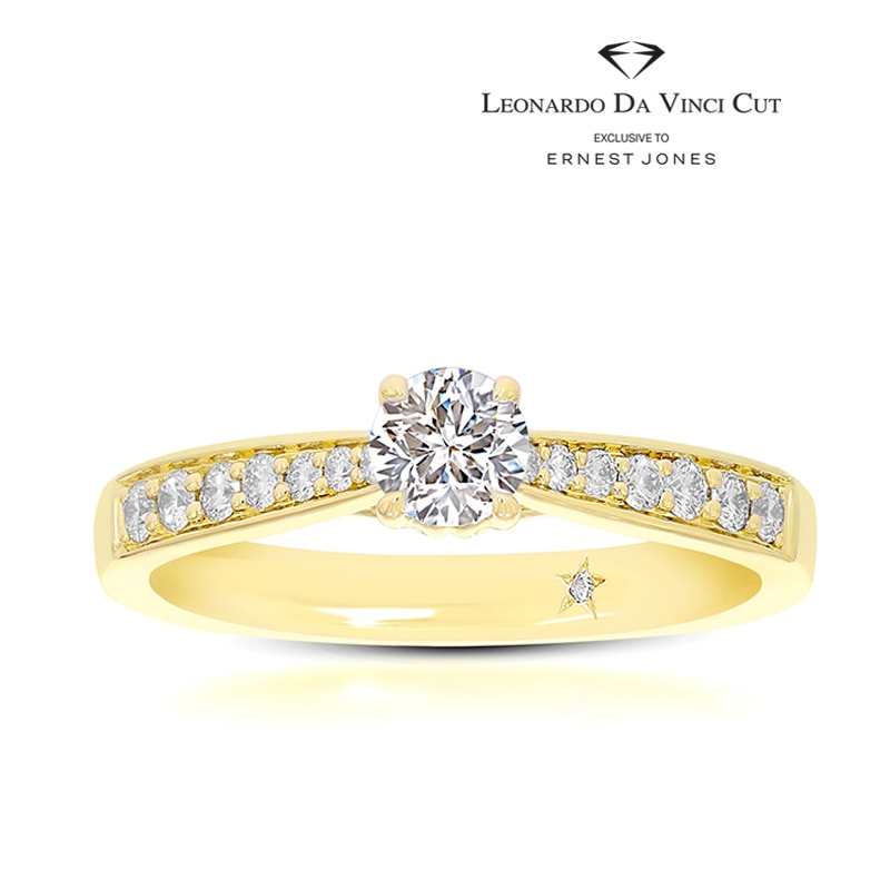 Main Image 1 of Engagement Ring Leonardo Da Vinci Cut 18ct Yellow Gold Solitaire 0.50ct Diamond Ring