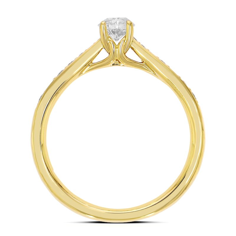 Main Image 3 of Engagement Ring Leonardo Da Vinci Cut 18ct Yellow Gold Solitaire 0.50ct Diamond Ring