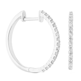 9ct White Gold 0.25ct Diamond Hoop Earrings