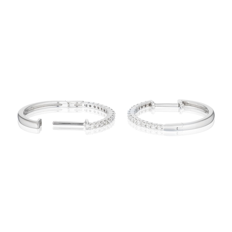 9ct White Gold 0.25ct Diamond Hoop Earrings