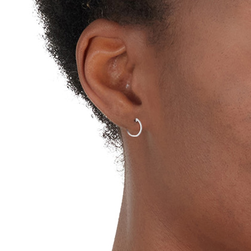 9ct White Gold 0.25ct Diamond Hoop Earrings