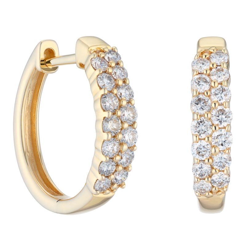 9ct Yellow Gold 0.50ct Diamond Hoop Earrings