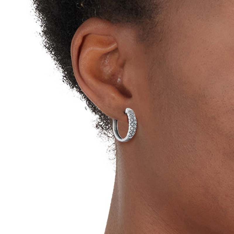 9ct White Gold 0.50ct Diamond Hoop Earrings