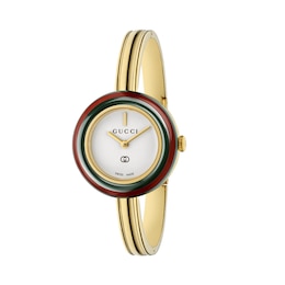 Gucci Play 28mm Gold Tone Bangle Watch