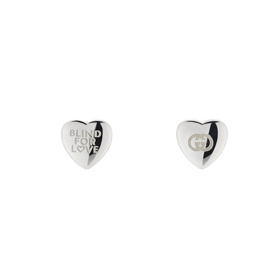Gucci Blind For Love Sterling Silver Stud Earrings