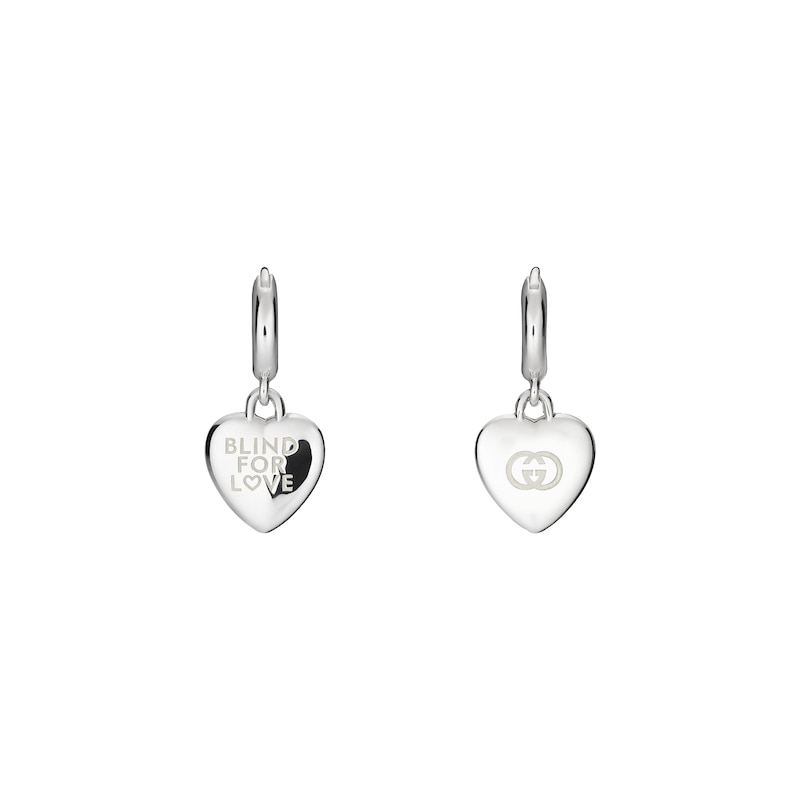 Main Image 1 of Gucci Blind For Love Sterling Silver Hoop Earrings