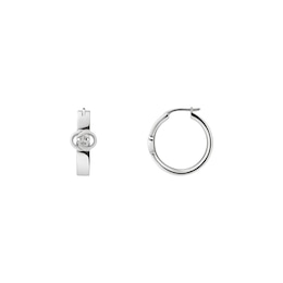 Gucci Interlocking Sterling Silver 20mm Hoop Earrings