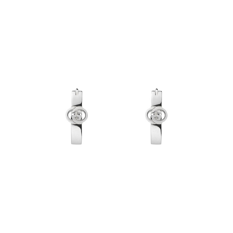 Main Image 2 of Gucci Interlocking Sterling Silver 20mm Hoop Earrings
