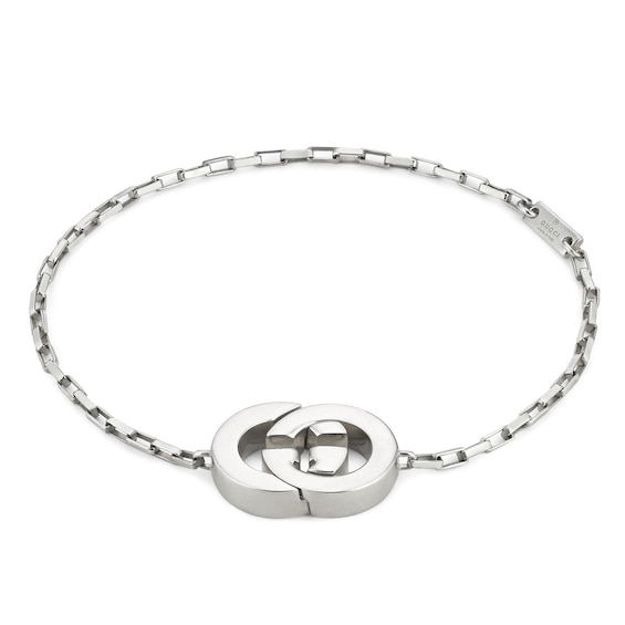 Gucci Interlocking Sterling Silver Charm Bracelet