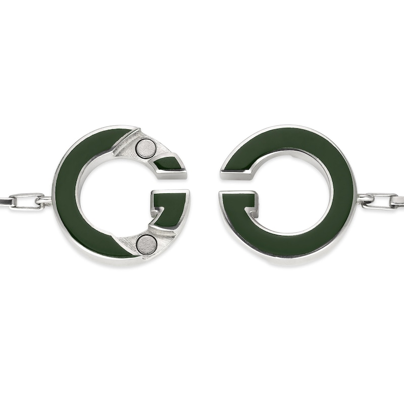 Main Image 3 of Gucci Interlocking Sterling Silver & Enamel Charm Bracelet