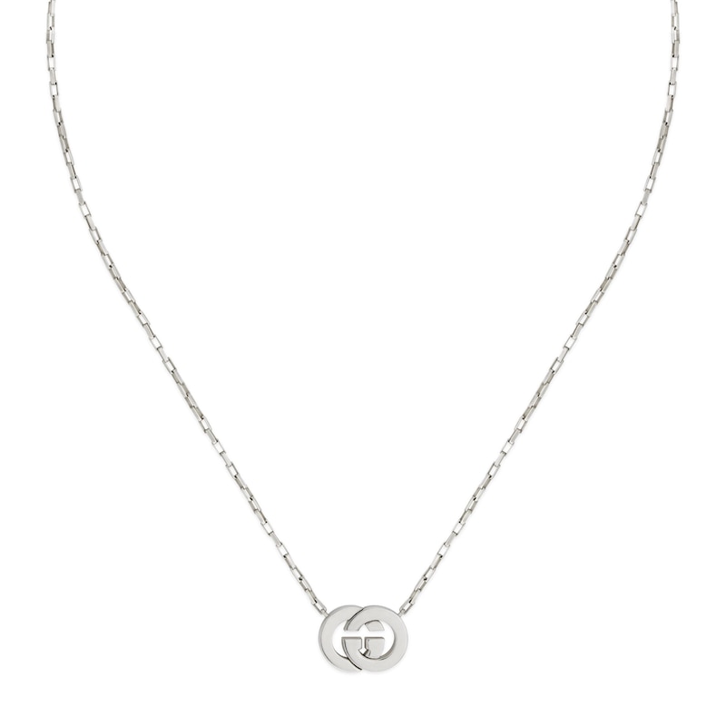 Main Image 1 of Gucci Interlocking Sterling Silver Pendant Necklace