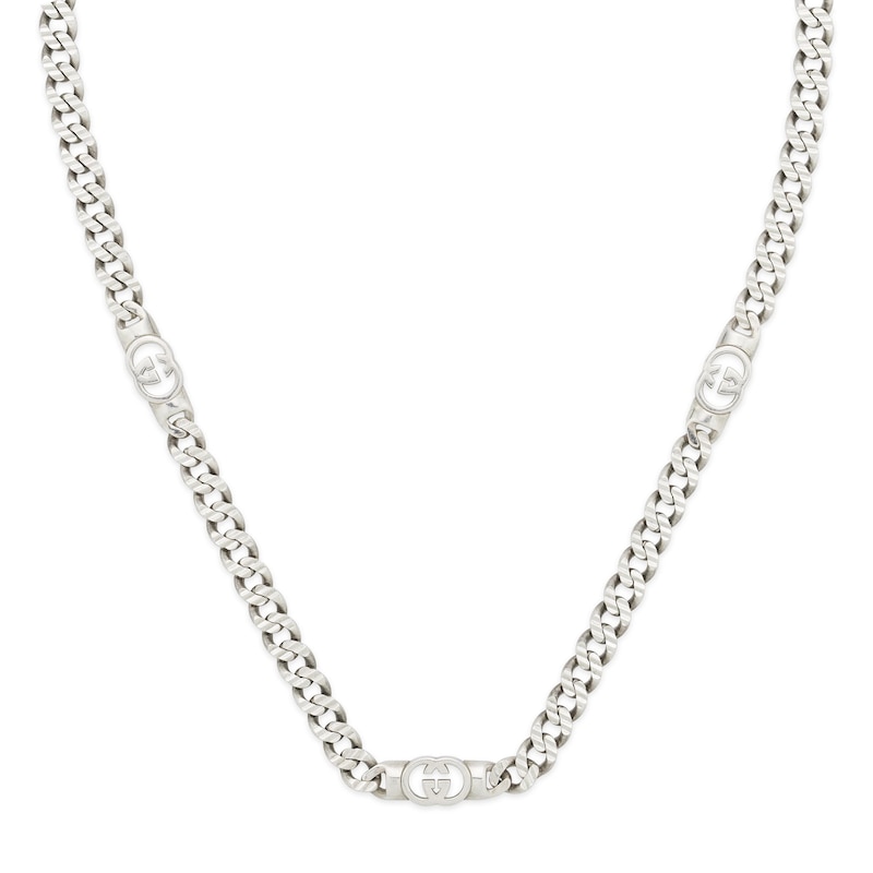 Main Image 1 of Gucci Interlocking Sterling Silver Chain Necklace