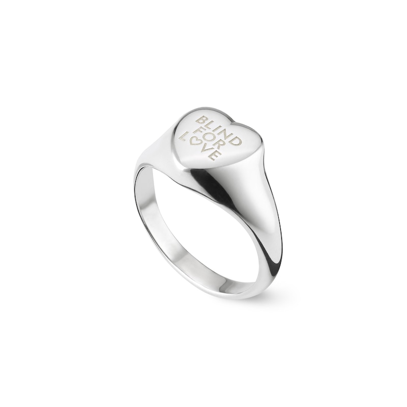 Main Image 2 of Gucci Blind For Love Sterling Silver Heart Shaped Signet Ring (Size M-N)