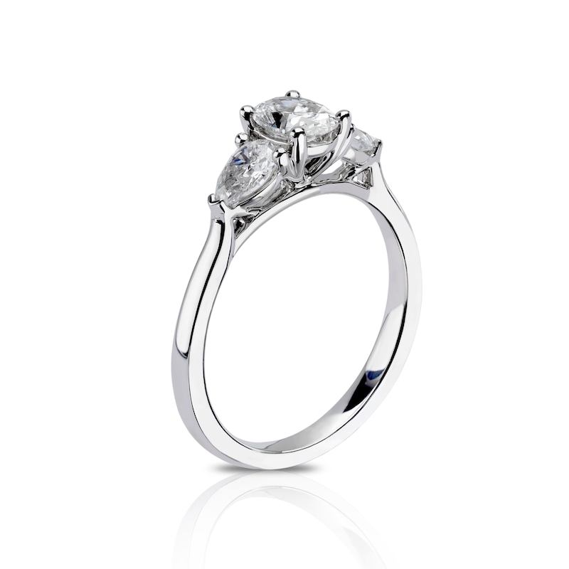 Main Image 2 of Engagement Ring 18ct White Gold 1ct Diamond Fancy Three Stone Ring