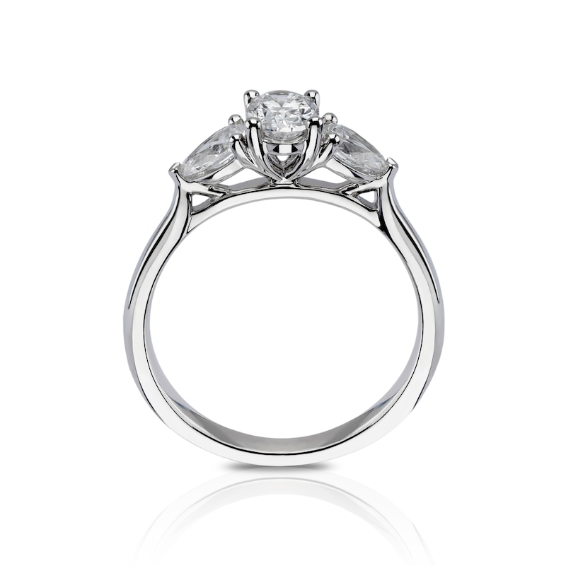 Main Image 3 of Engagement Ring 18ct White Gold 1ct Diamond Fancy Three Stone Ring