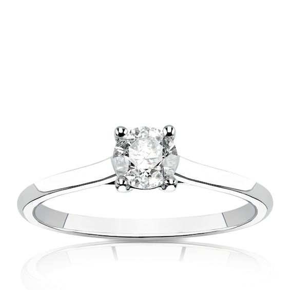 14ct White Gold 0.50ct Diamond Four Claw Solitaire Ring