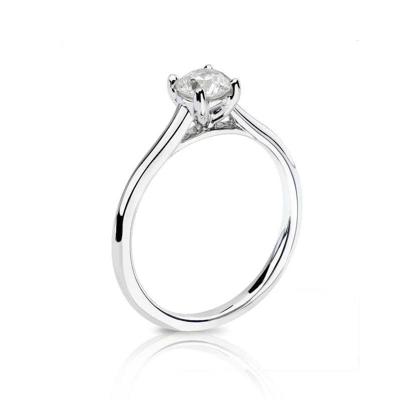 14ct White Gold 0.50ct Diamond Four Claw Solitaire Ring