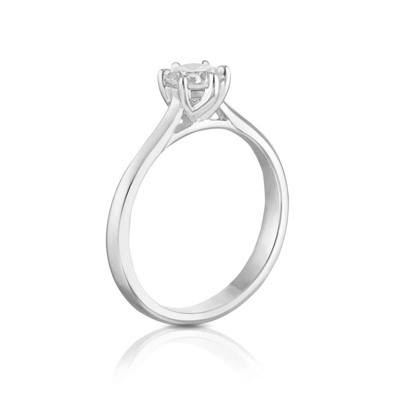 14ct White Gold 0.50ct Diamond Six Claw Solitaire Ring