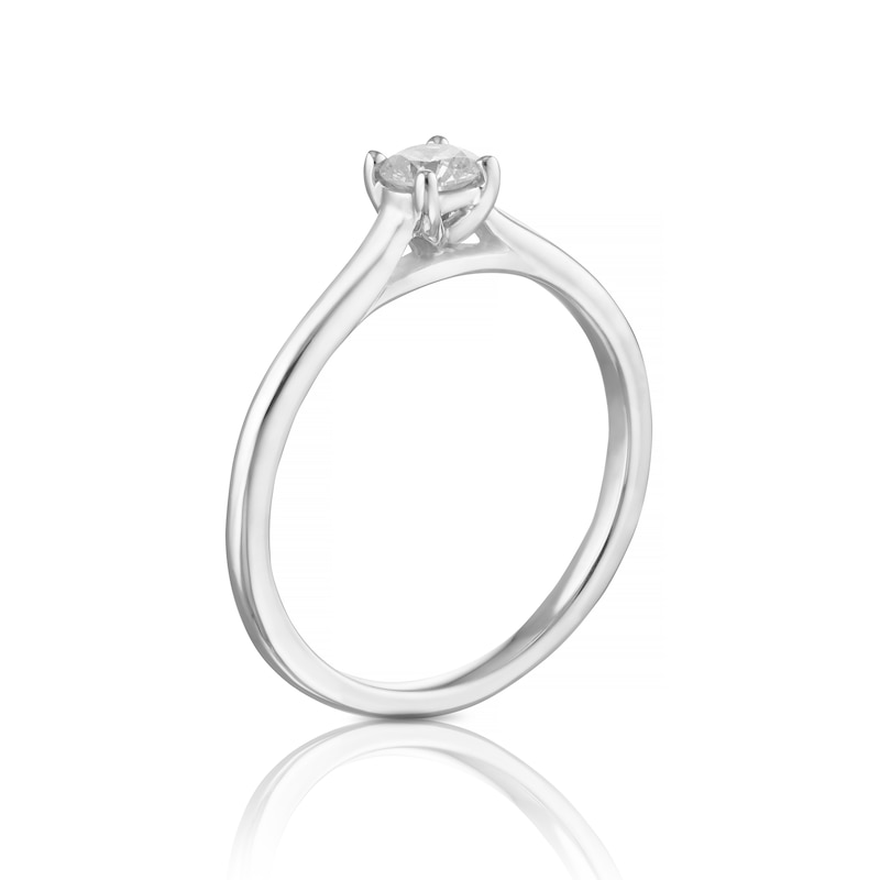 14ct White Gold 0.25ct Diamond Four Claw Solitaire Ring