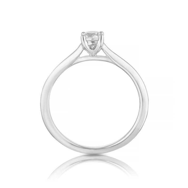 Main Image 3 of 14ct White Gold 0.33ct Diamond Four Claw Solitaire Ring