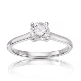 Engagement Ring 14ct White Gold Four Claw Solitaire  0.66ct Diamond Ring