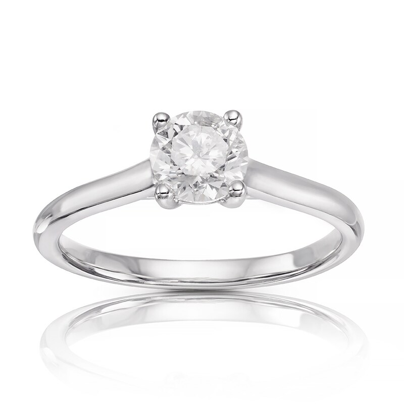 Main Image 1 of 14ct White Gold 0.66ct Diamond Four Claw Solitaire Ring