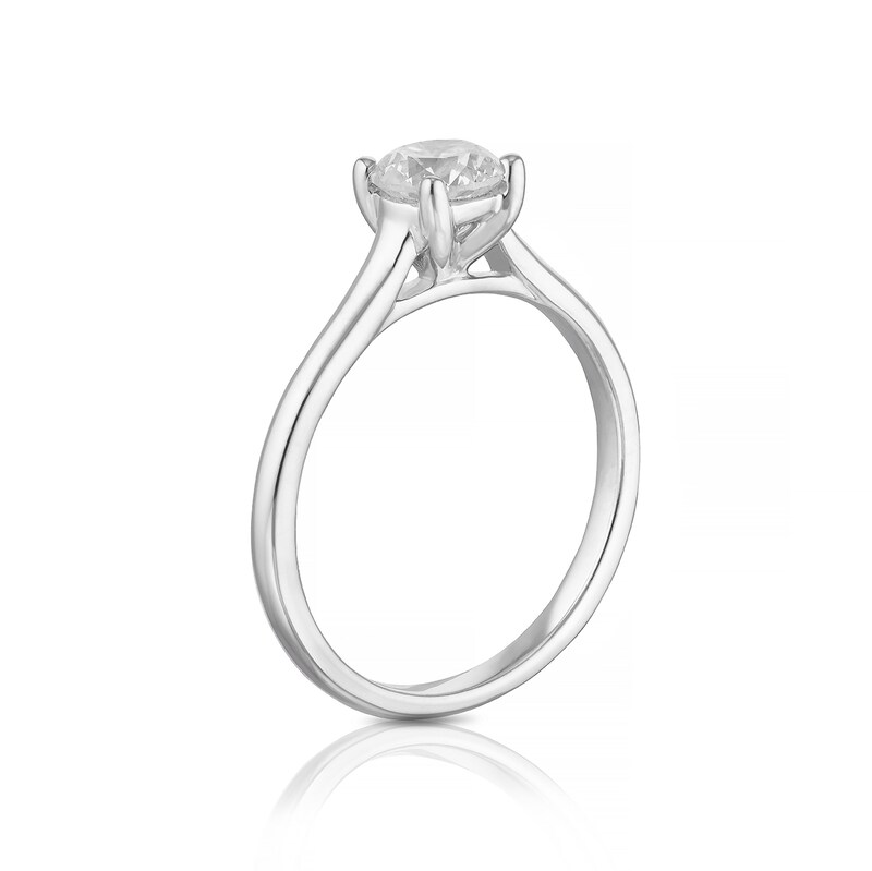 Main Image 2 of 14ct White Gold 0.66ct Diamond Four Claw Solitaire Ring