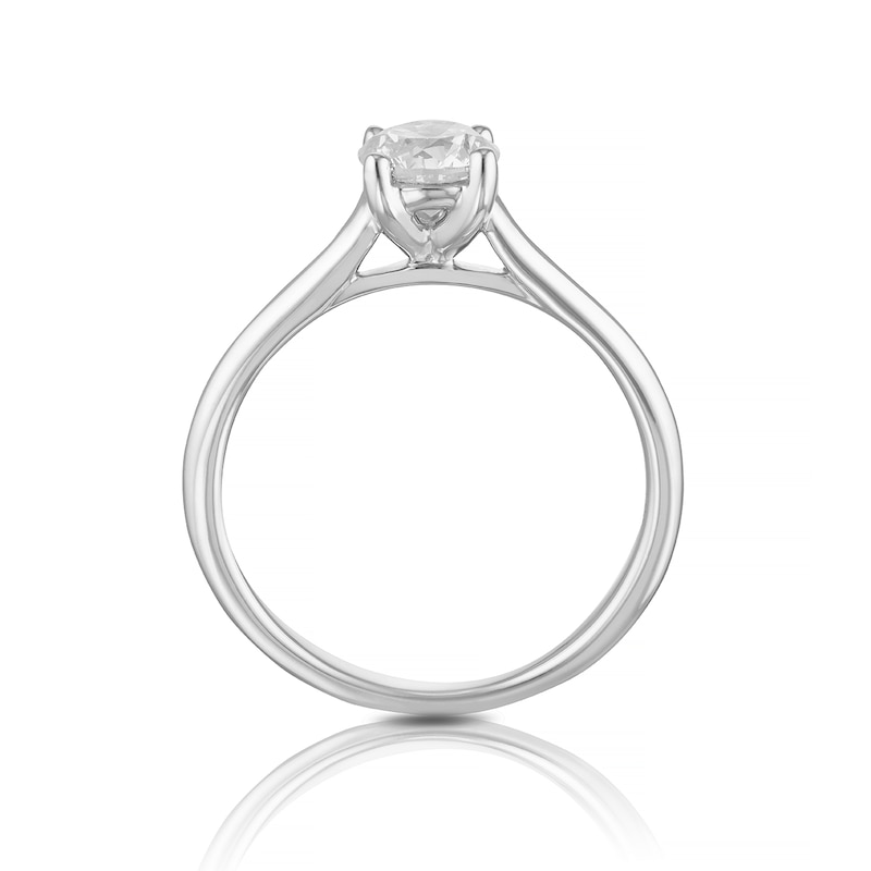 Main Image 3 of 14ct White Gold 0.66ct Diamond Four Claw Solitaire Ring