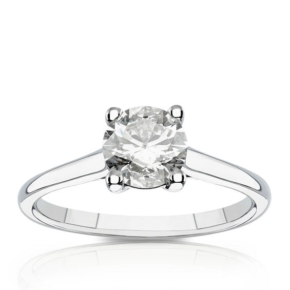 Engagement Ring 14ct White Gold Four Claw Solitaire 1ct Diamond Ring