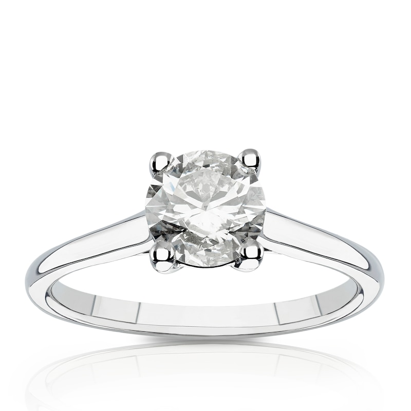 14ct White Gold 1ct Diamond Four Claw Solitaire Ring
