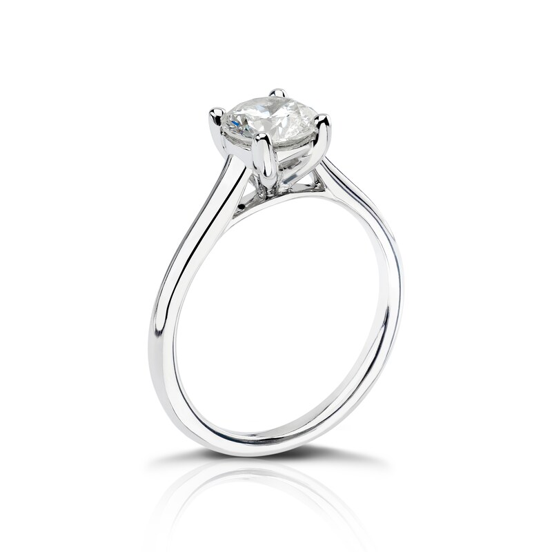 14ct White Gold 1ct Diamond Four Claw Solitaire Ring