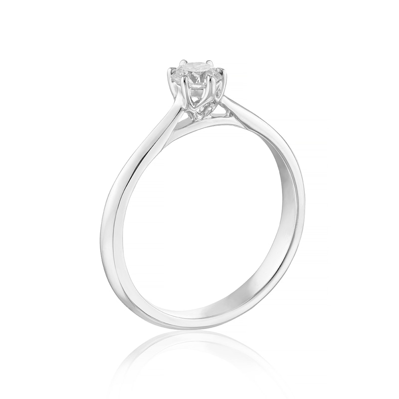 14ct White Gold 0.25ct Diamond Six Claw Solitaire Ring