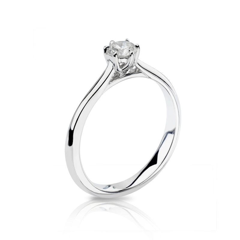 14ct White Gold 0.33ct Diamond Six Claw Solitaire Ring