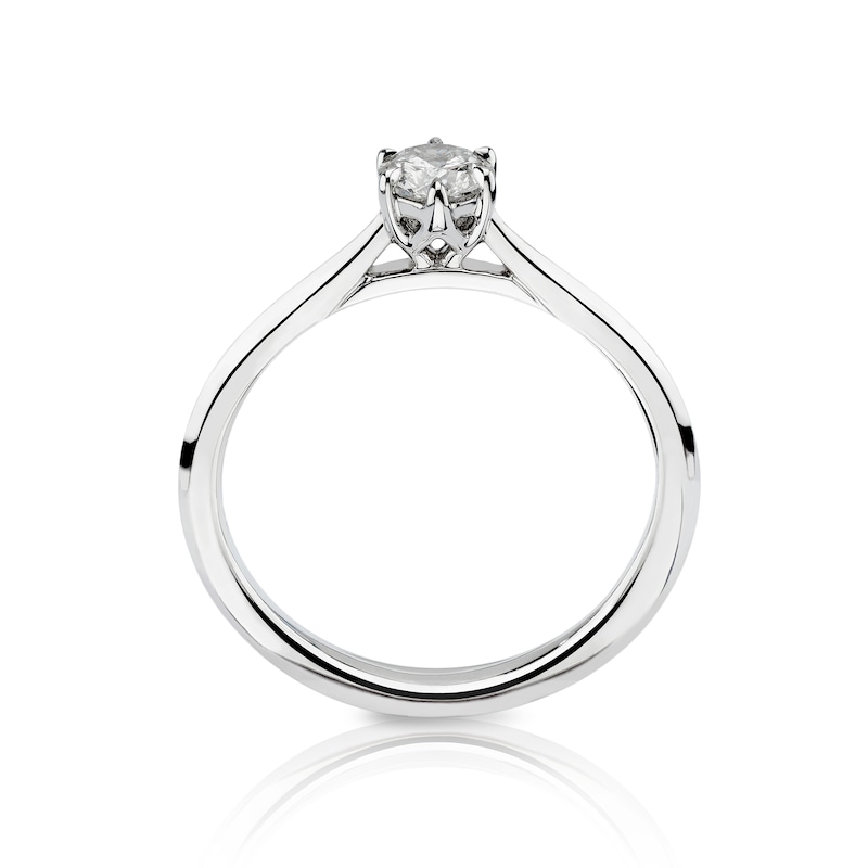 14ct White Gold 0.33ct Diamond Six Claw Solitaire Ring