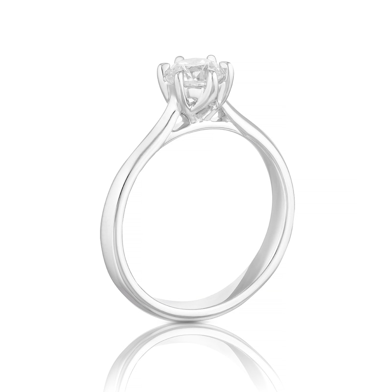 14ct White Gold 0.66ct Diamond Six Claw Solitaire Ring