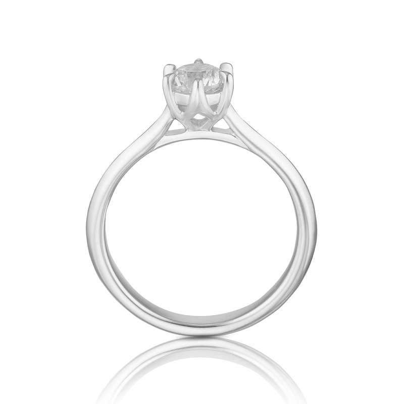 14ct White Gold 0.66ct Diamond Six Claw Solitaire Ring