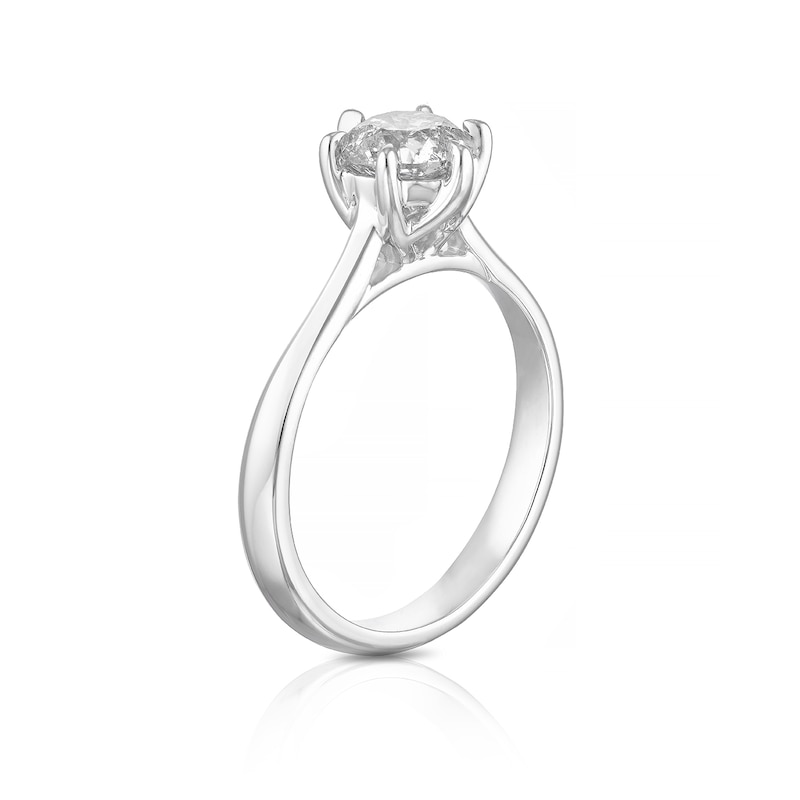 14ct White Gold 1ct Diamond Six Claw Solitaire Ring