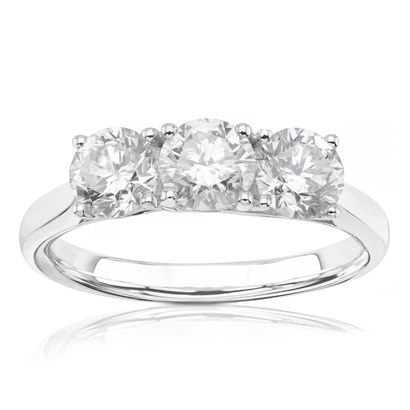 18ct White Gold 1.50ct Diamond Round Three Stone Ring