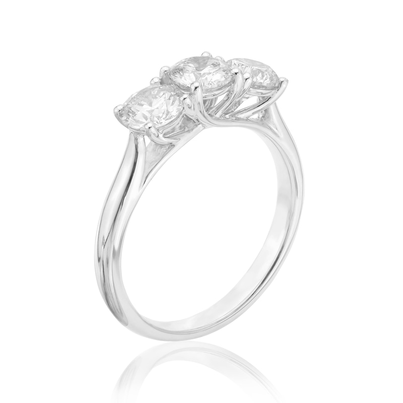 18ct White Gold 1.50ct Diamond Round Three Stone Ring