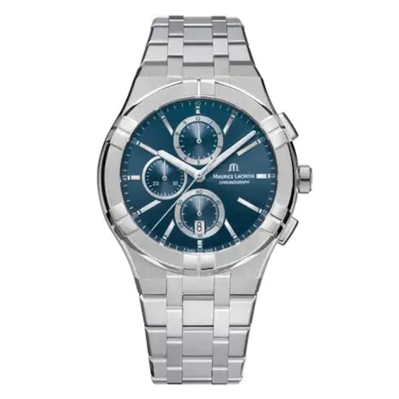 Men's Maurice Lacroix Aikon Chronograph Blue Dial & Stainless Steel Watch