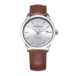 Maurice Lacroix 1975 Automatic Date 39mm Brown Leather Strap Watch