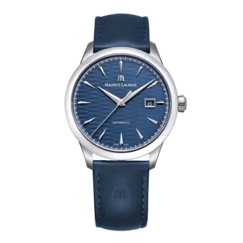 Main Image 1 of Maurice Lacroix 1975 Automatic Vagues Du Jura Blue Leather Strap Watch