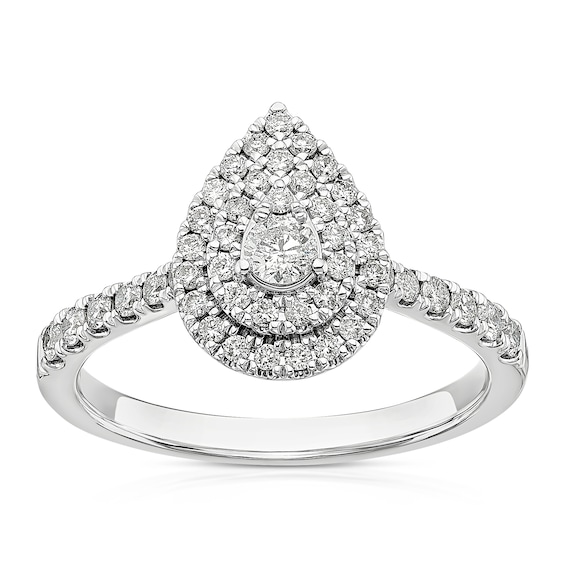 Engagement Ring Platinum Pear Shaped 0.50ct Diamond Ring
