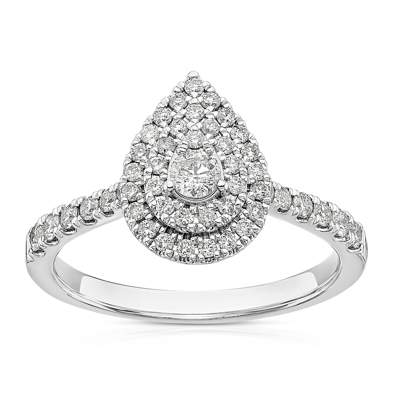 Main Image 1 of Engagement Ring Platinum Pear Shaped 0.50ct Diamond Ring