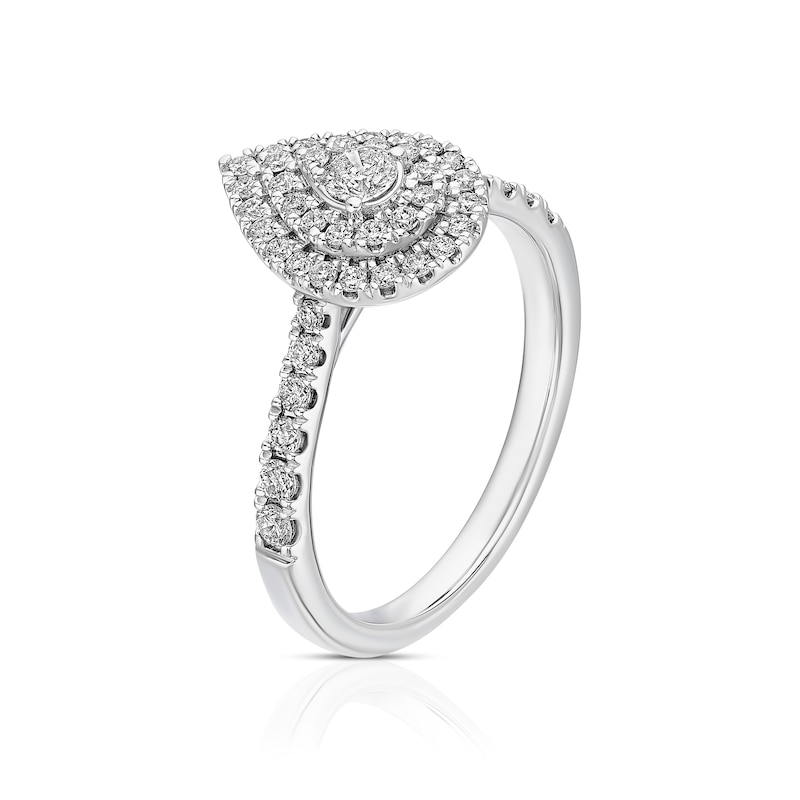 Main Image 2 of Engagement Ring Platinum Pear Shaped 0.50ct Diamond Ring